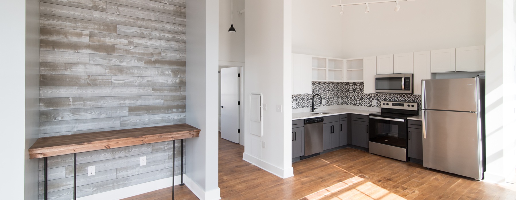 Well-lit kitchen with ample counter space