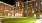 a brick building with many lights