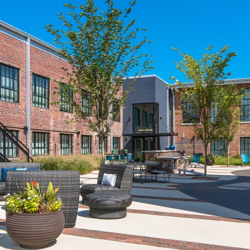 Spacious courtyard with lounge seating